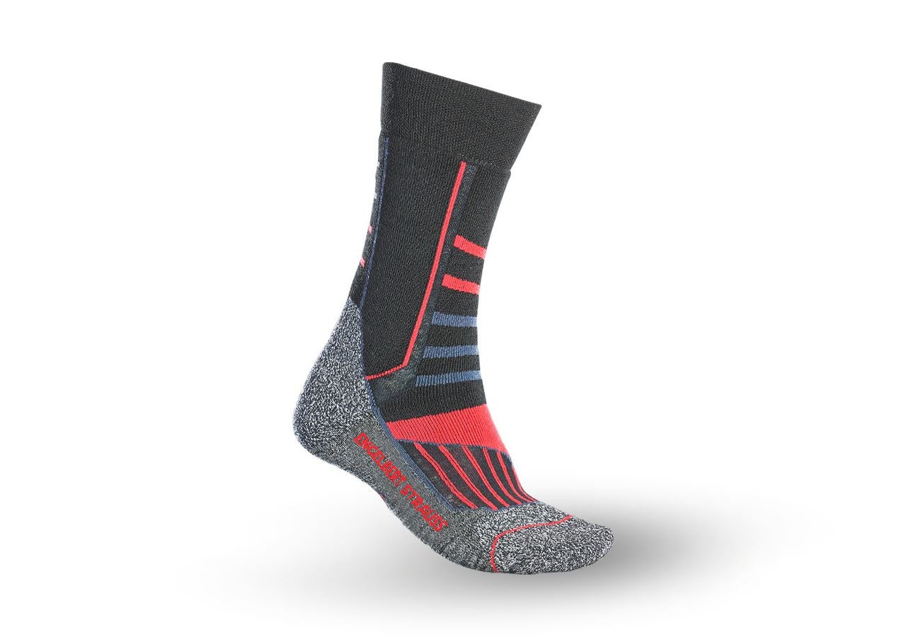 Ponožky | Pančuchy: Univerzálne ponožky e.s. Function warm/high + čierna/hliníková/ohnivá červená