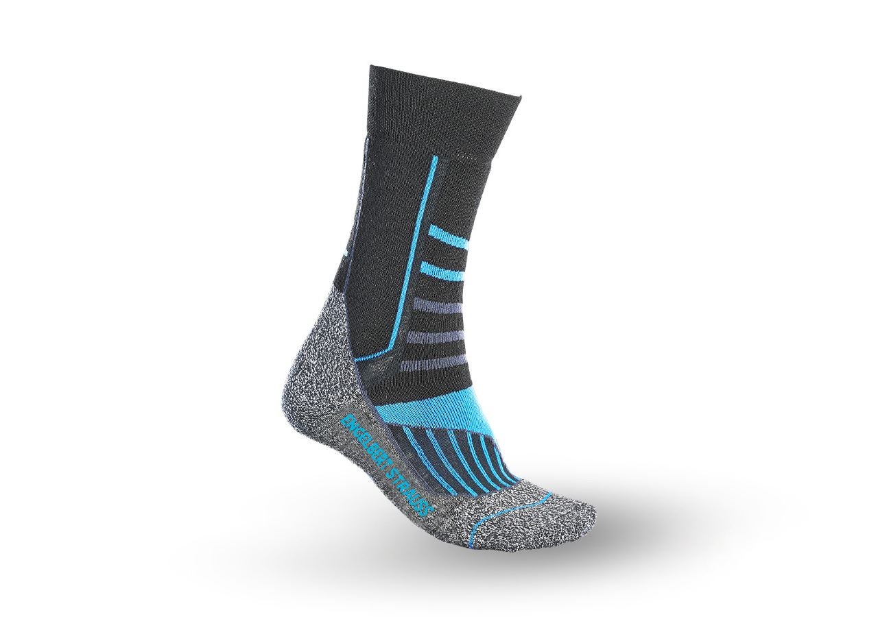 Ponožky | Pančuchy: Univerzálne ponožky e.s. Function warm/high + čierna/hliníková/nevadzovo modrá