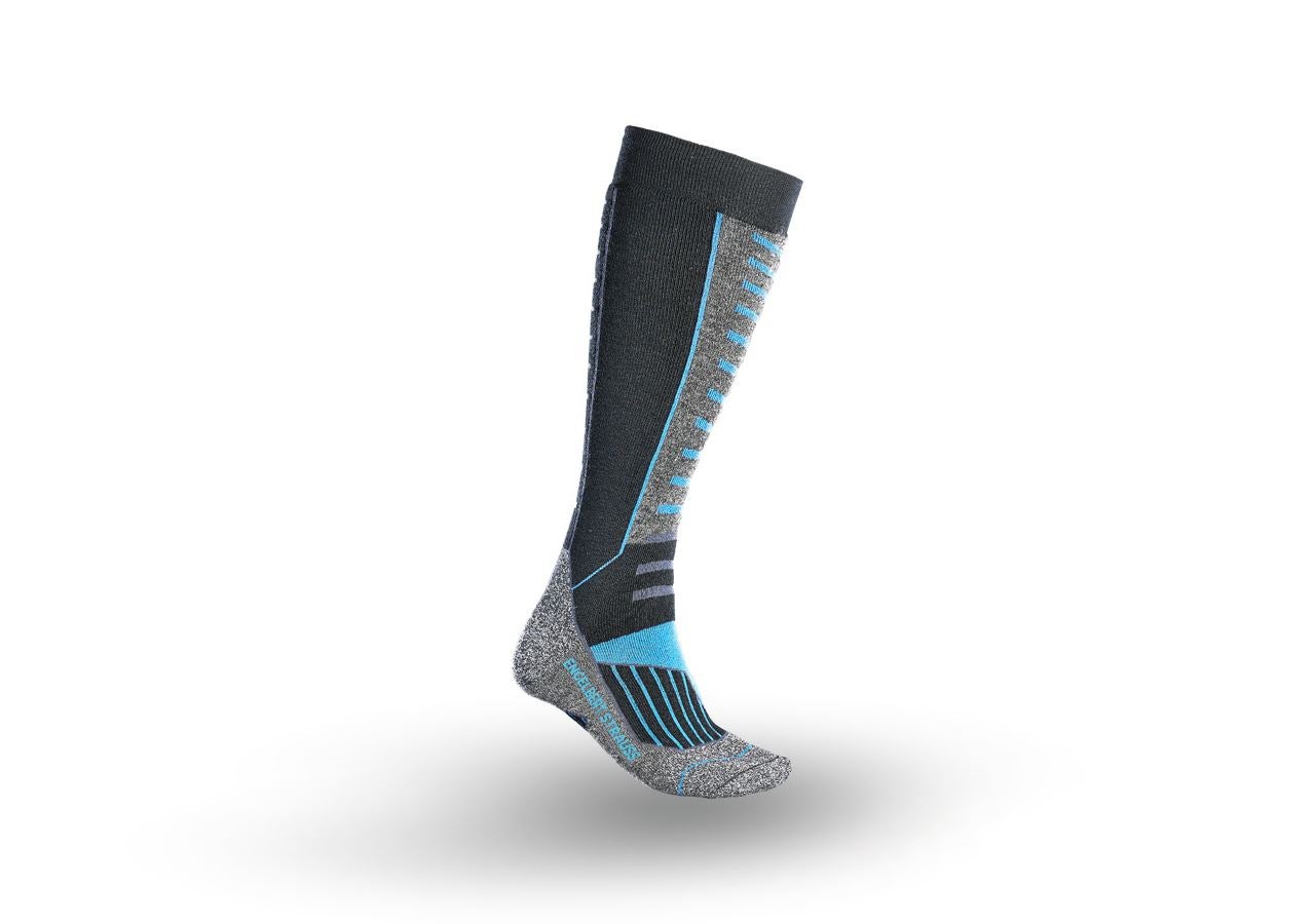 Ponožky | Pančuchy: Univerzálne ponožky e.s. Function x-warm/x-high + čierna/hliníková/nevadzovo modrá