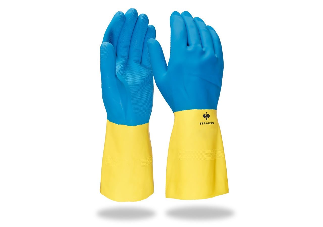 S povrchovou úpravou: Latexové rukavice do domácnosti Super II + žltá/modrá