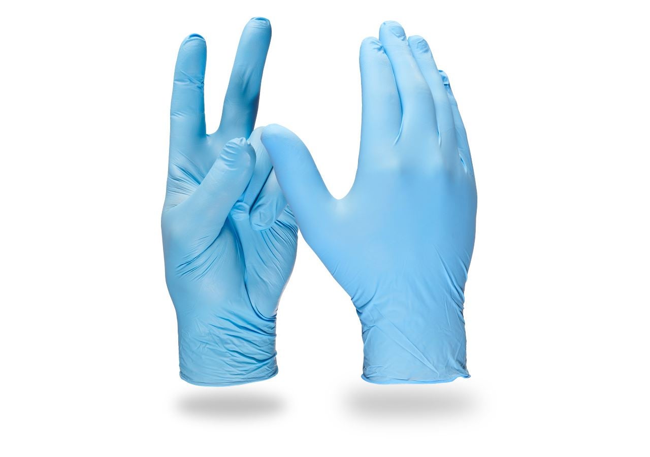 S povrchovou úpravou: Jednorazové nitrilové rukavice Basic, bez púdru + modrá