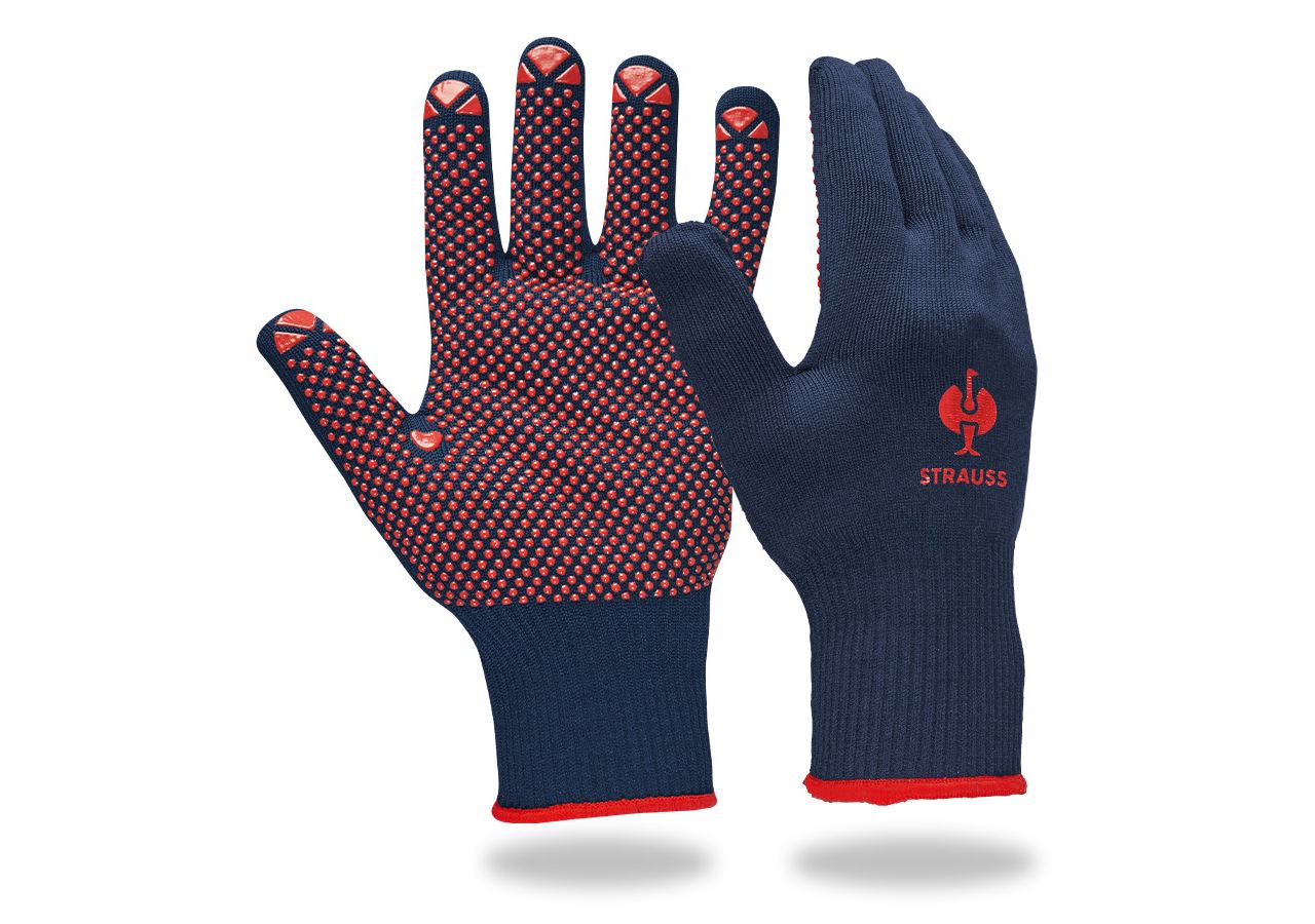 S povrchovou úpravou: Úpletové rukavice z PVC Rondo + modrá