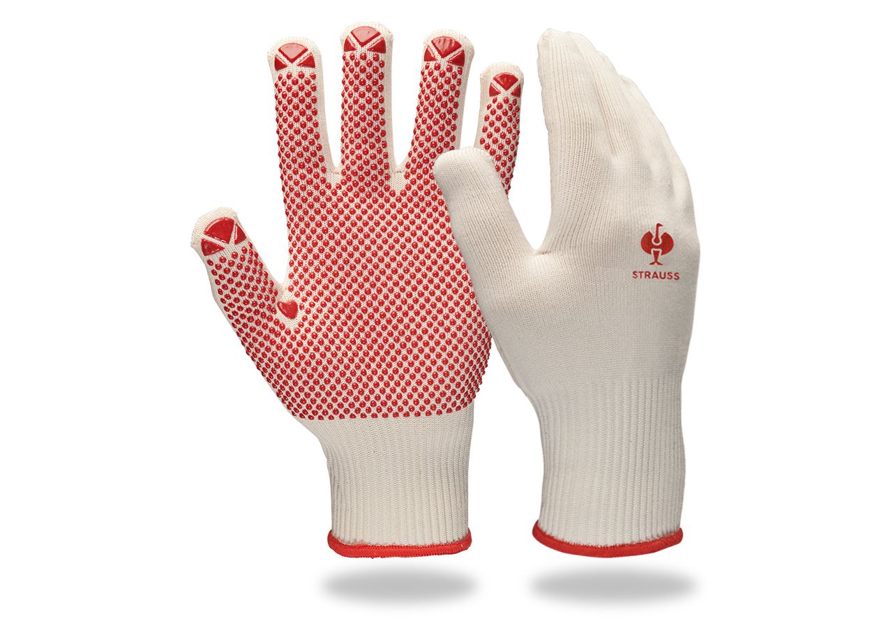 S povrchovou úpravou: Úpletové rukavice z PVC Rondo + biela