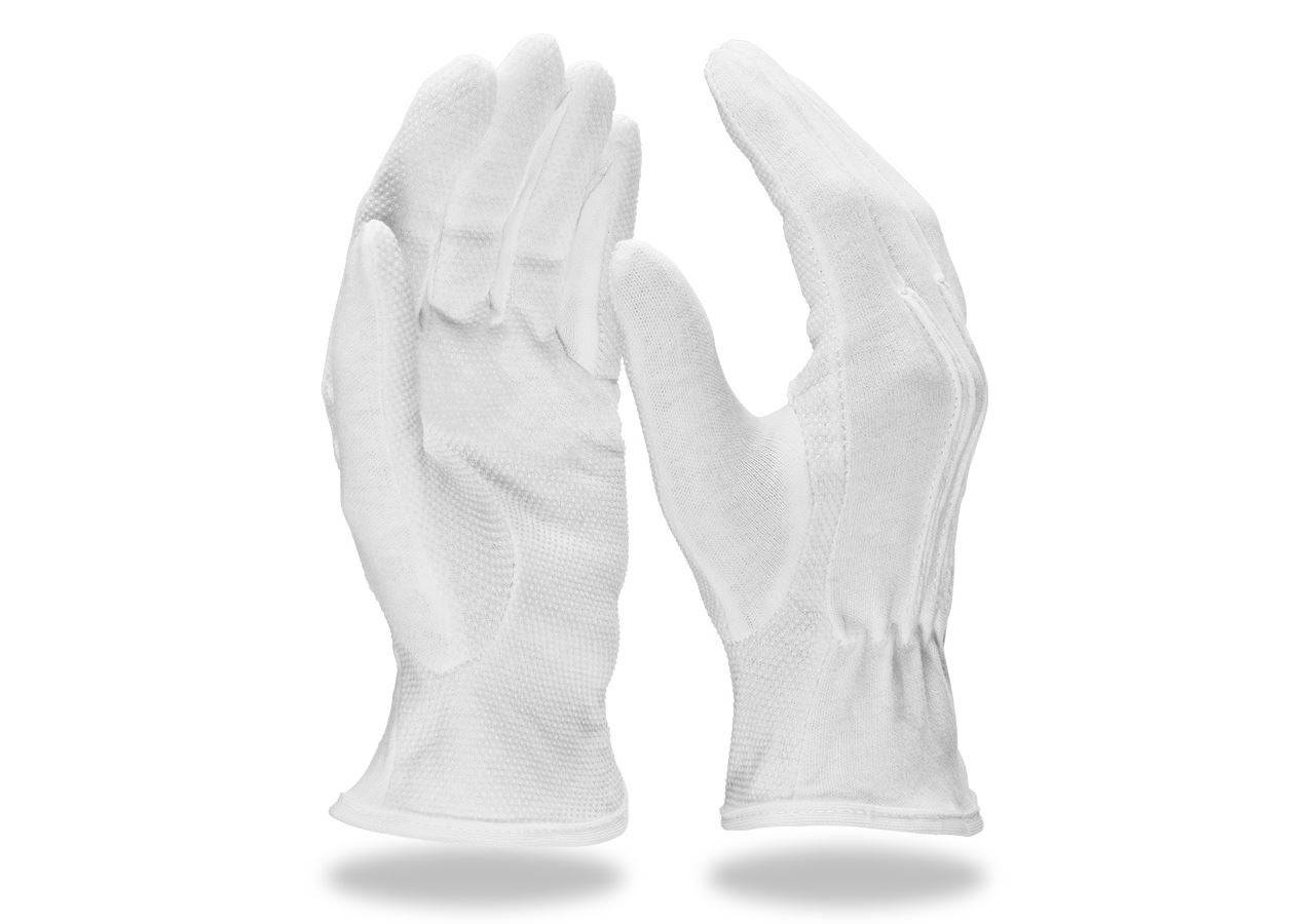 S povrchovou úpravou: Trikotové rukavice PVC Grip, balenie 12 kusov + biela
