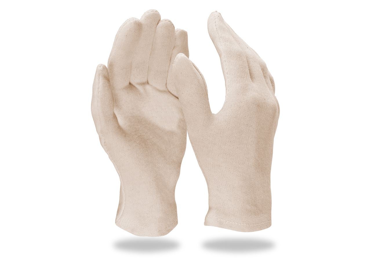 Textil: Trikotové rukavice, prírodné, balenie 12 ks + biela