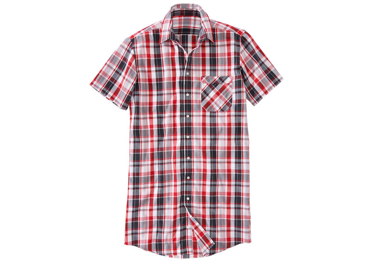 Tričká, pulóvre a košele: Košeľa s krátkym rukávom Lübeck, extra dlhá + biela/čierna/červená