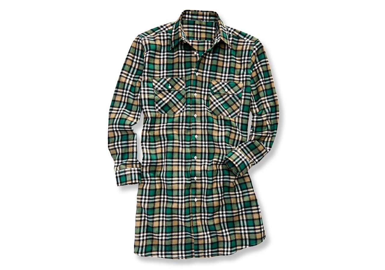 Tričká, pulóvre a košele: Bavlnená košeľa Bergen, extra dlhá + zelená/čierna/sádrová