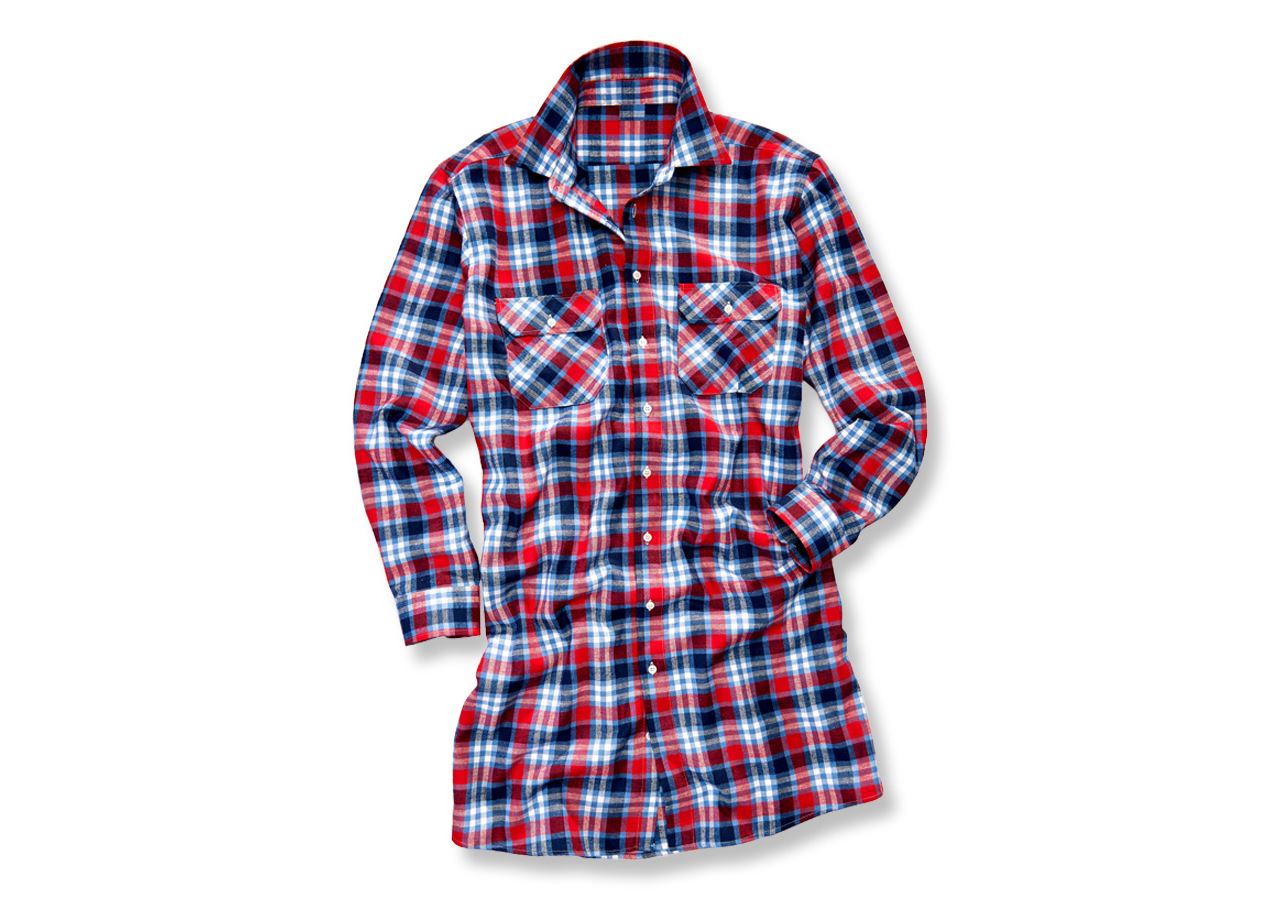 Tričká, pulóvre a košele: Bavlnená košeľa Bergen, extra dlhá + červená/tmavomodrá/kobaltová