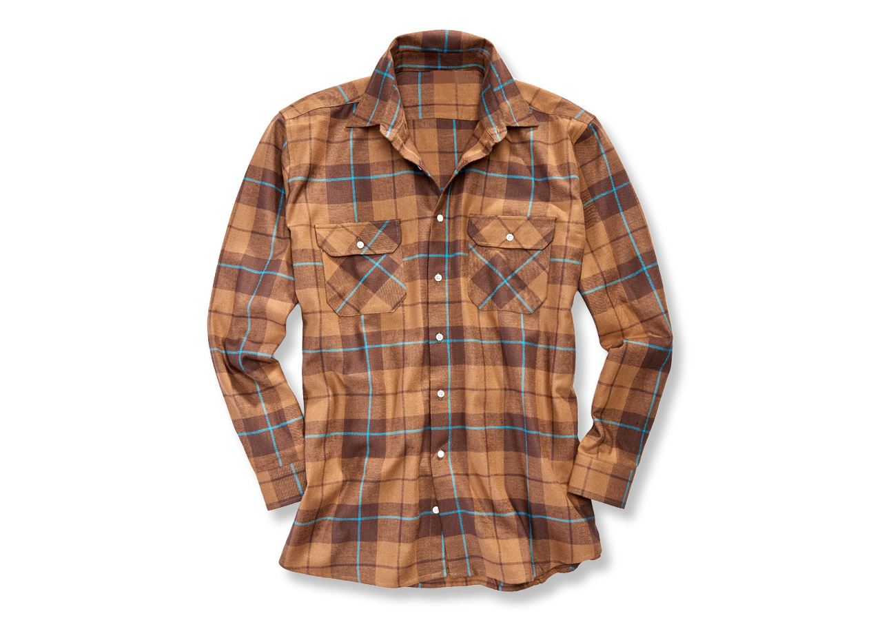 Tričká, pulóvre a košele: Bavlnená košeľa Hannover, normálna dĺžka + gaštanová/lieskový oriešok/tmavá petrolejová