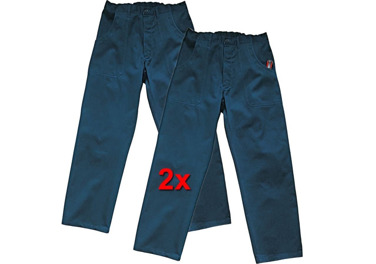 Pracovné nohavice: Nohavice do pása Basic, balenie 2 ks + tmavomodrá