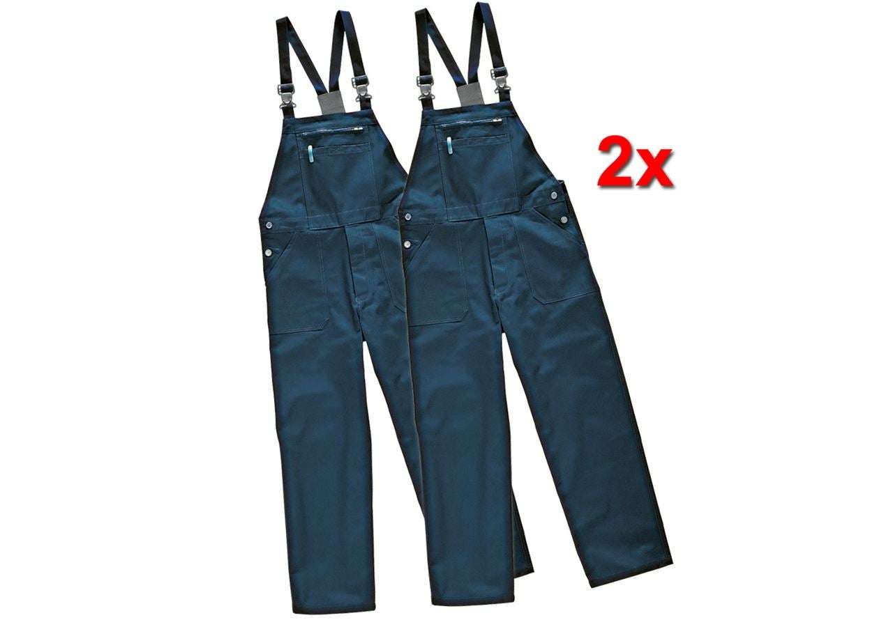 Pracovné nohavice: Nohavice s náprsenkou Basic, balenie 2 ks + tmavomodrá