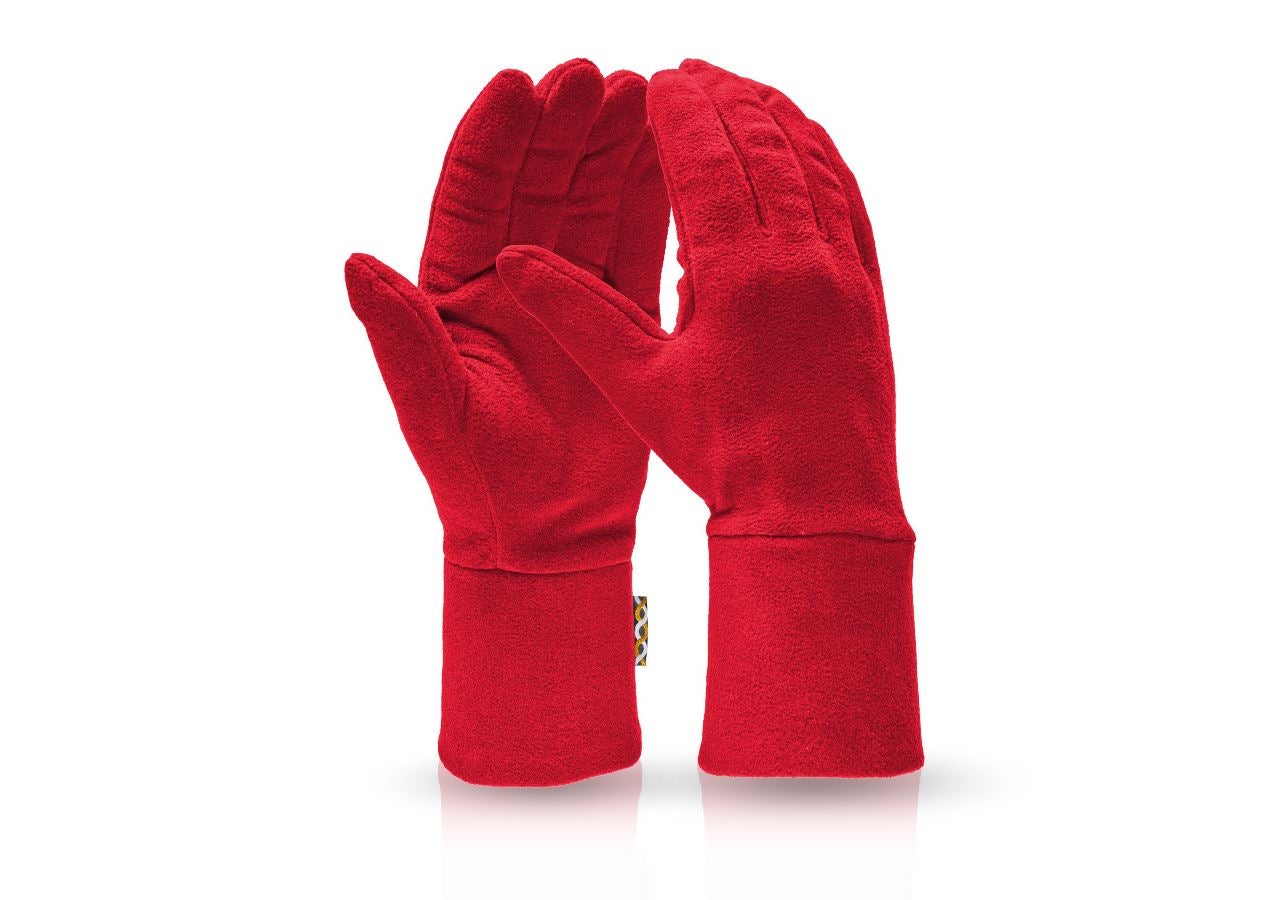Textil: Rukavice e.s. FIBERTWIN® microfleece + ohnivá červená