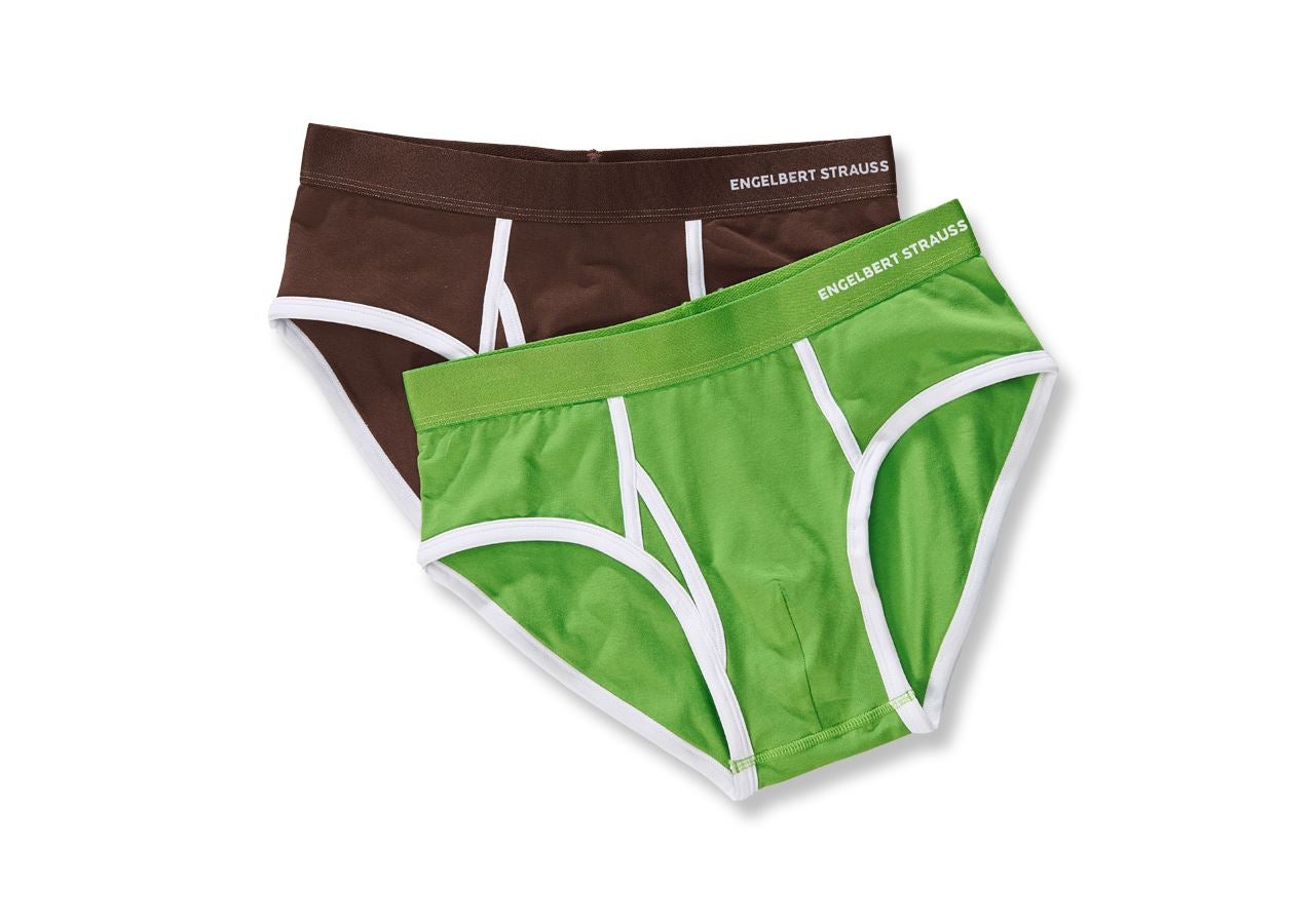 Spodná bielizeň | Termo oblečenie: Slipy e.s.cotton stretch Colour, balenie 2 ks + gaštanová+morská zelená