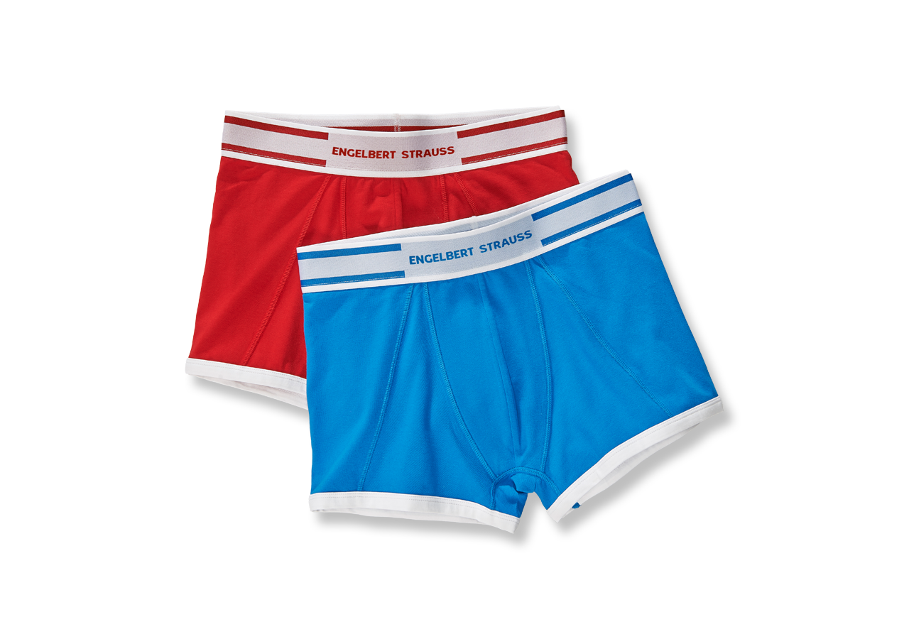 Spodná bielizeň | Termo oblečenie: Boxerky e.s. cotton stretch Colour, balenie 2 ks + enciánová modrá+ohnivá červená