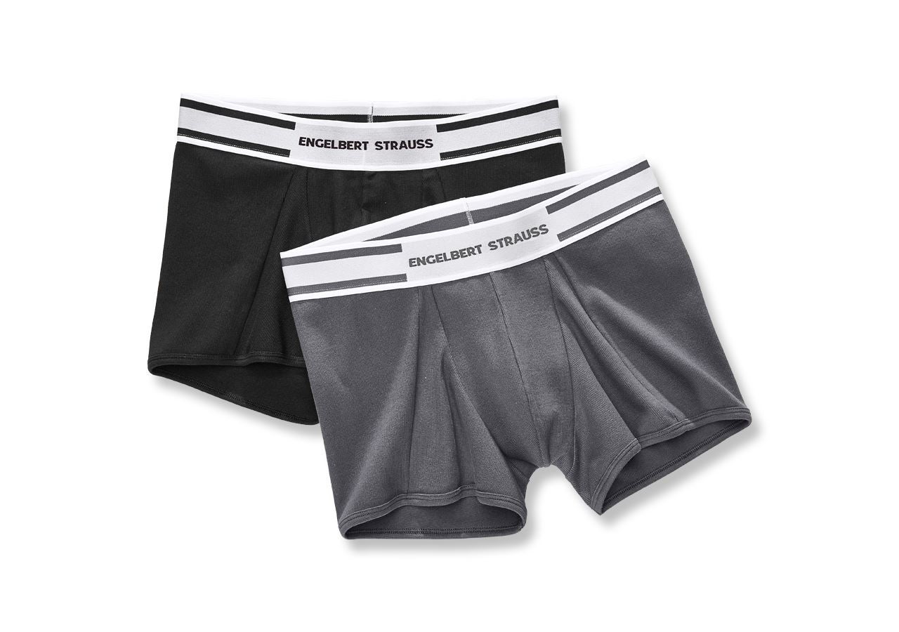 Spodná bielizeň | Termo oblečenie: boxerky e.s. cotton rib, balenie 2 ks + čierna+titánová