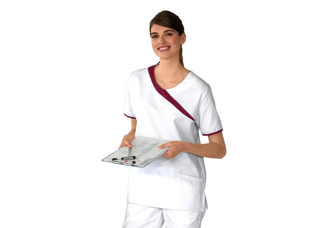 Tričká, pulóvre a košele: Pracovná košeľa Maren + biela/bordová