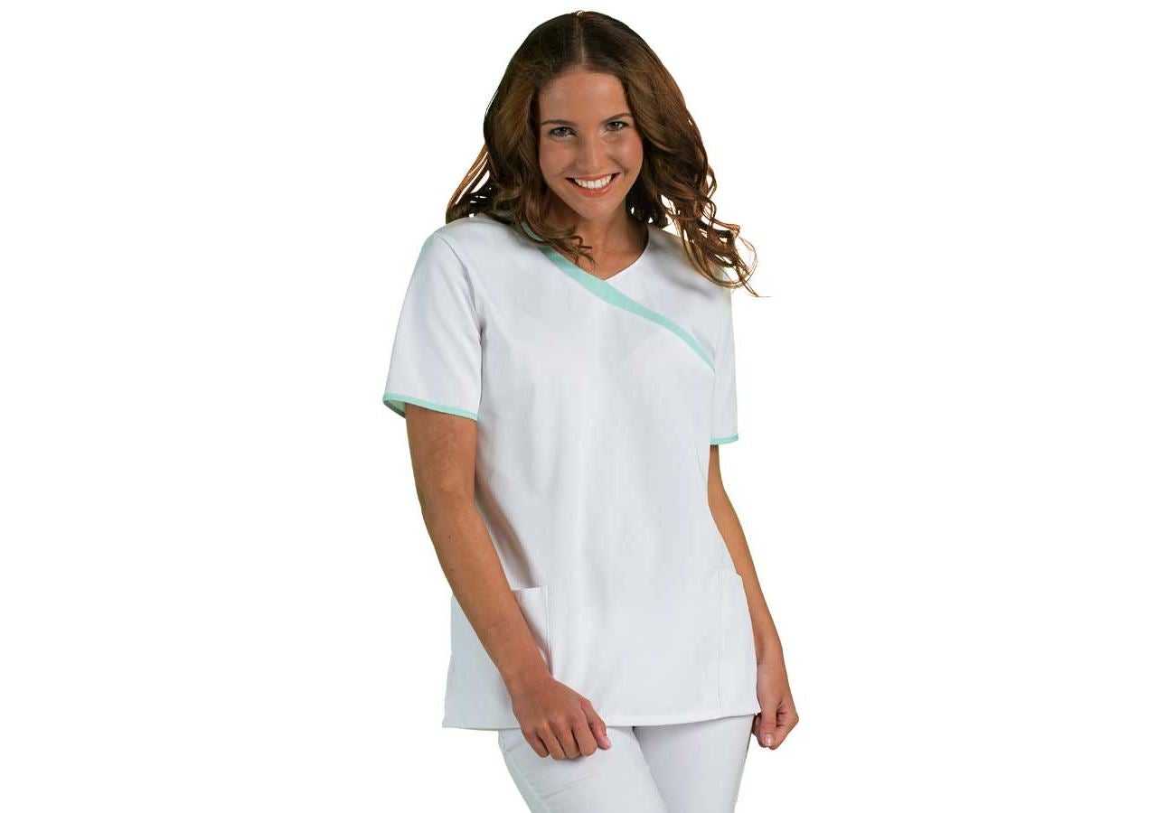 Tričká, pulóvre a košele: Pracovná košeľa Maren + biela/mätová zelená
