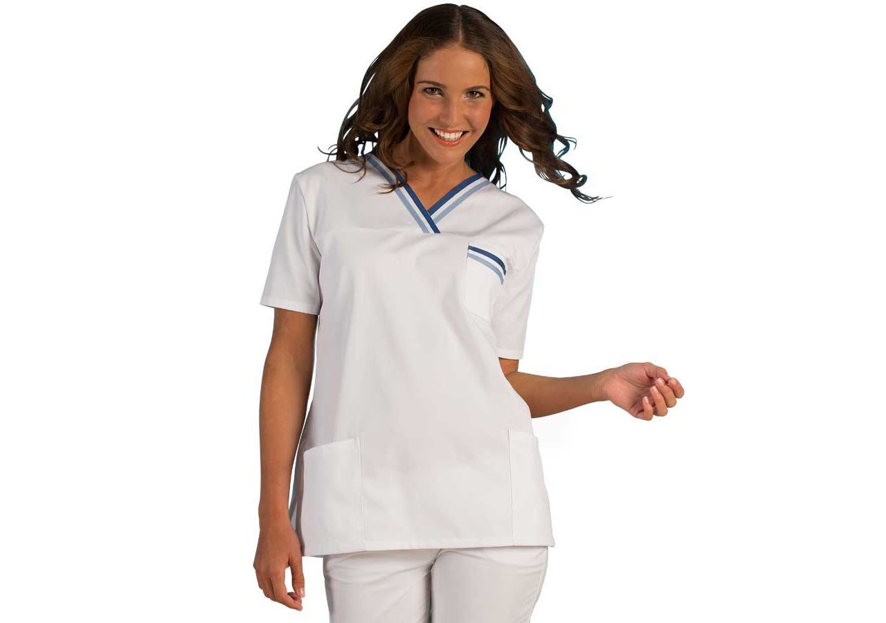 Tričká, pulóvre a košele: Pracovná košeľa Judith + biela/námornícka modrá/svetlomodrá