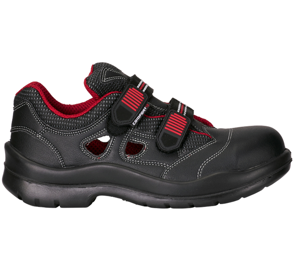 S1P: S1P bezpečnostné sandále Comfort12 + čierna/červená
