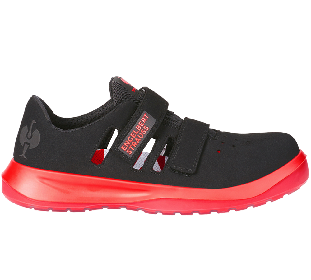S1P: S1P bezpečnostné sandále e.s. Banco + čierna/solárna červená