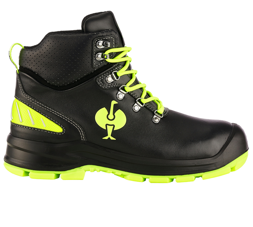 S3: S3 bezpečnostná obuv e.s. Umbriel II mid + čierna/výstražná žltá