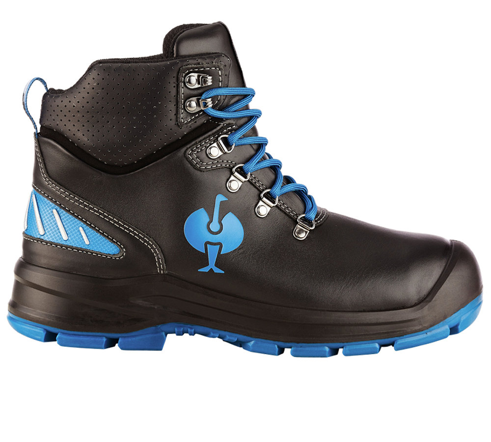 S3: S3 bezpečnostná obuv e.s. Umbriel II mid + čierna/enciánová modrá