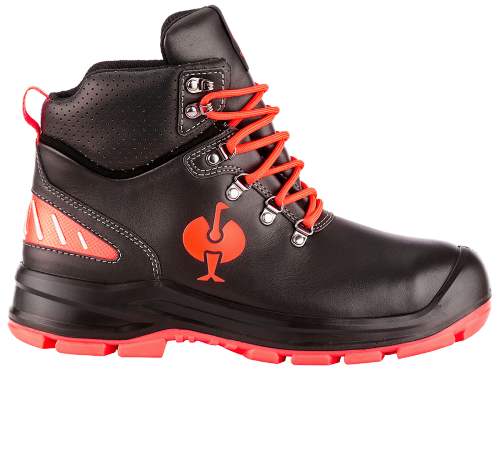 S3: S3 bezpečnostná obuv e.s. Umbriel II mid + čierna/výstražná červená