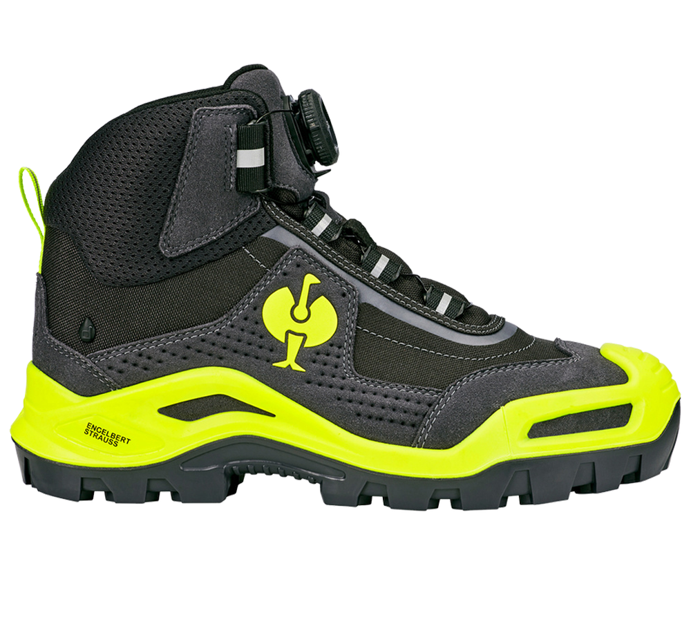 S3: e.s. S3 bezpečnostná obuv Kastra II mid + antracitová/výstražná žltá
