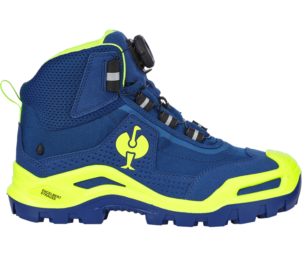 S3: e.s. S3 bezpečnostná obuv Kastra II mid + nevadzovo modrá/výstražná žltá
