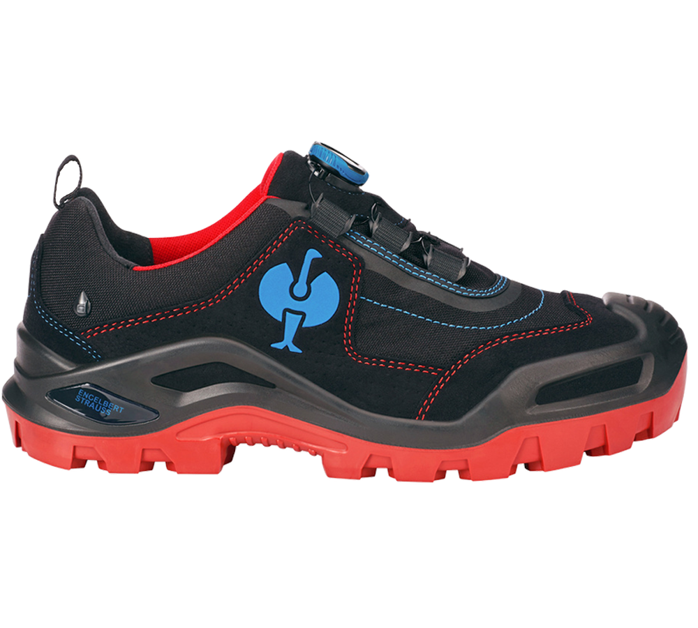 S3: S3 Bezpečnostná obuv e.s. Kastra II low + čierna/ohnivá červená/enciánová modrá