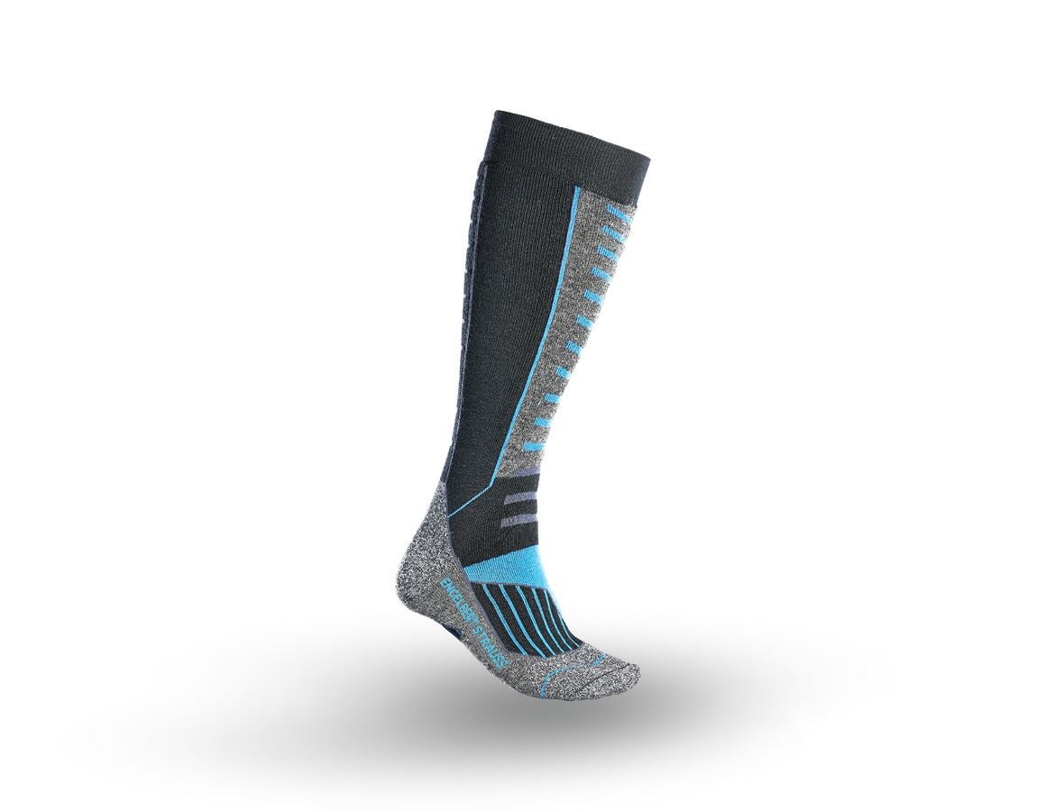 Ponožky | Pančuchy: Univerzálne ponožky e.s. Function x-warm/x-high + čierna/hliníková/nevadzovo modrá