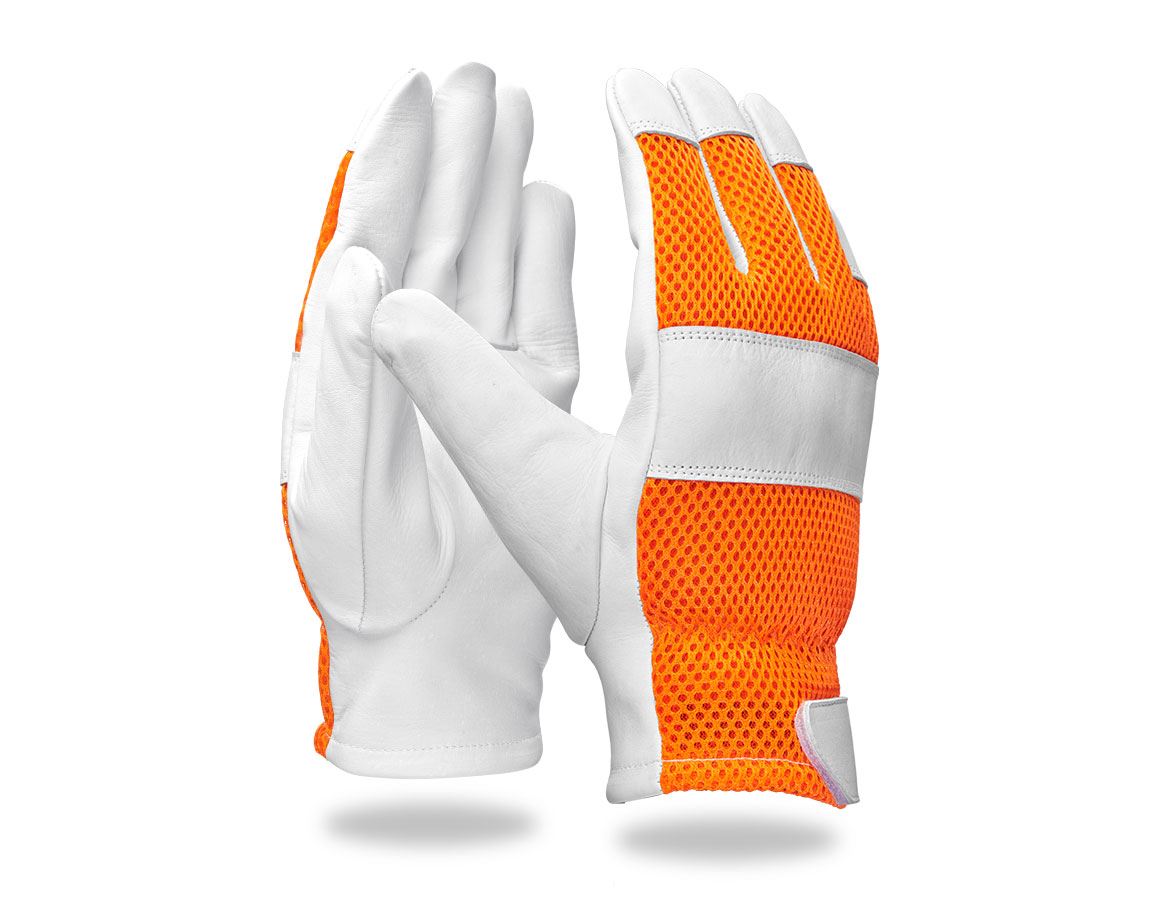 Koža: Kožené rukavice e.s. Mesh + oranžová