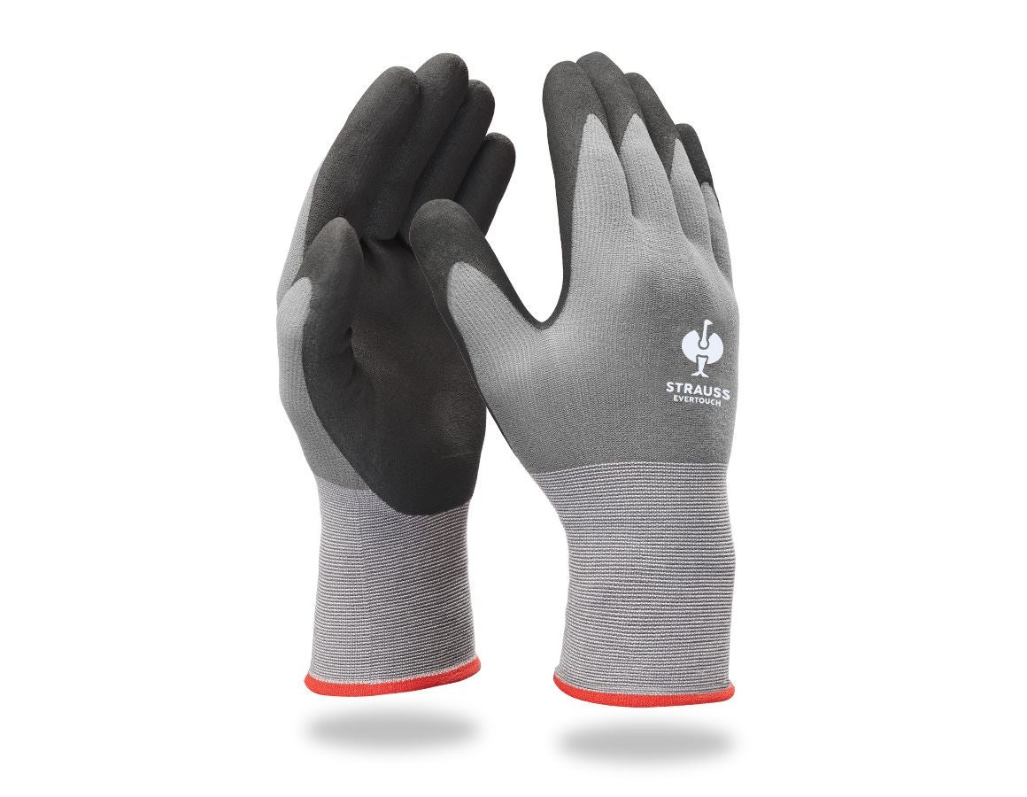 S povrchovou úpravou: Nitrilové rukavice e.s. evertouch micro + čierna/sivá
