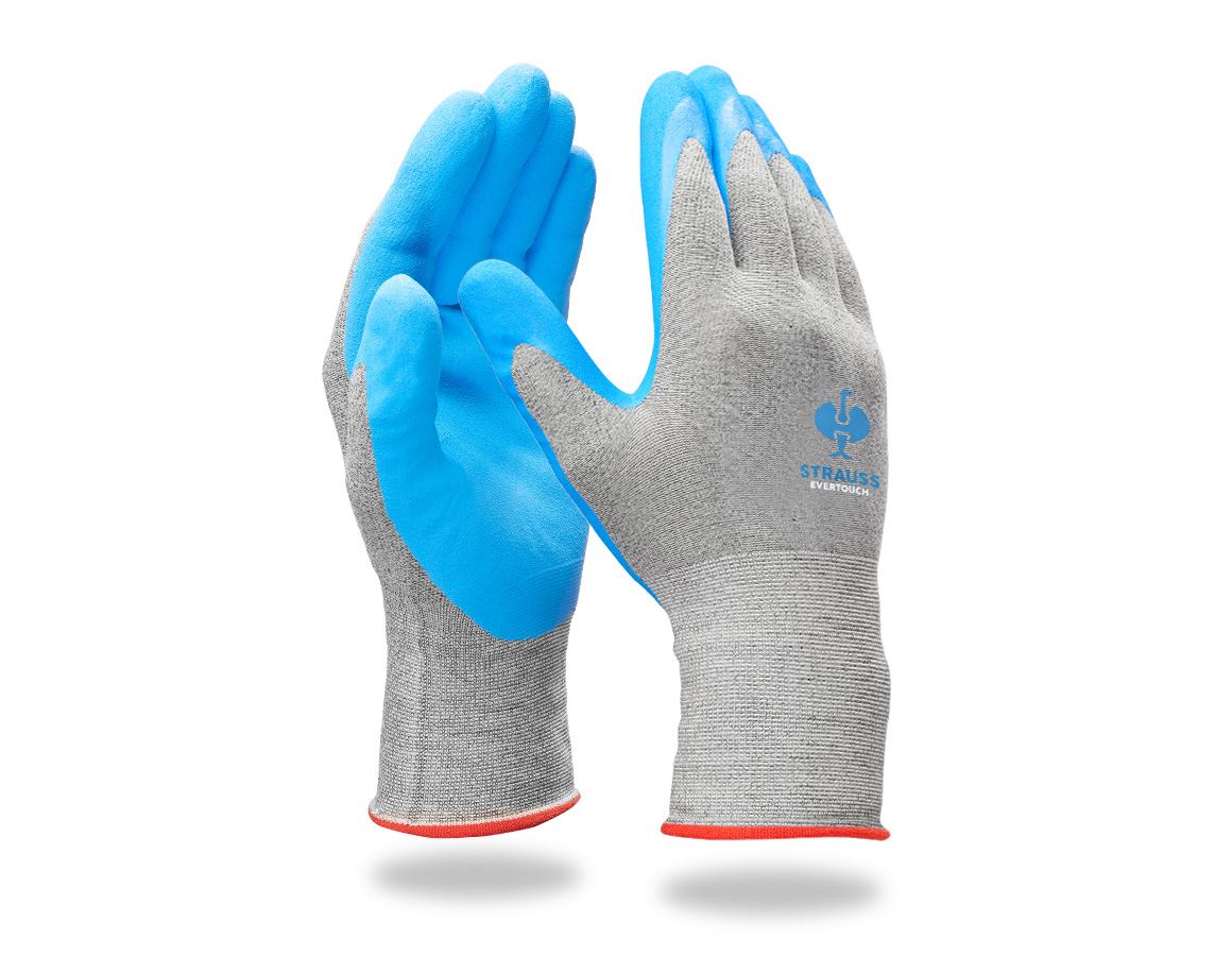 S povrchovou úpravou: Nitrilové rukavice e.s. evertouch micro + modrá/svetlomodrá-melanž