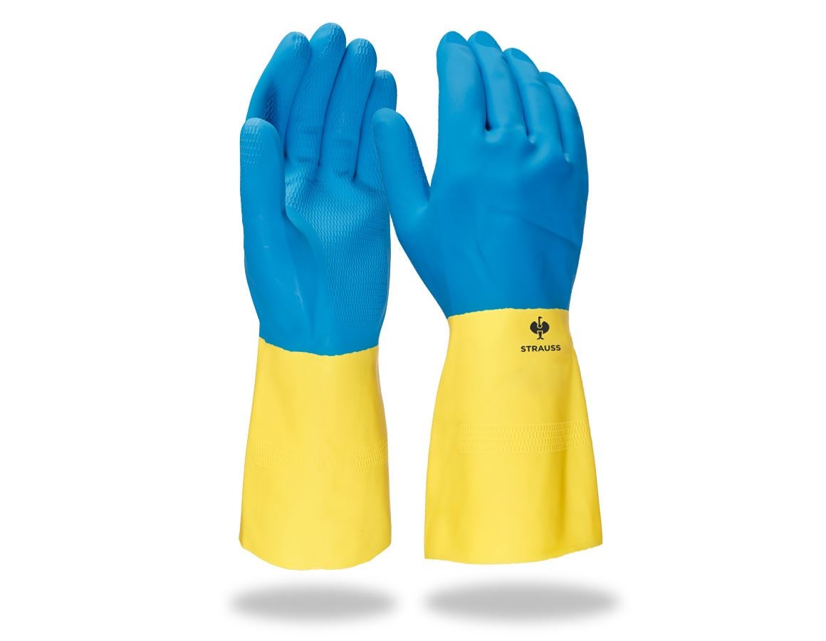 S povrchovou úpravou: Latexové rukavice do domácnosti Super II + žltá/modrá