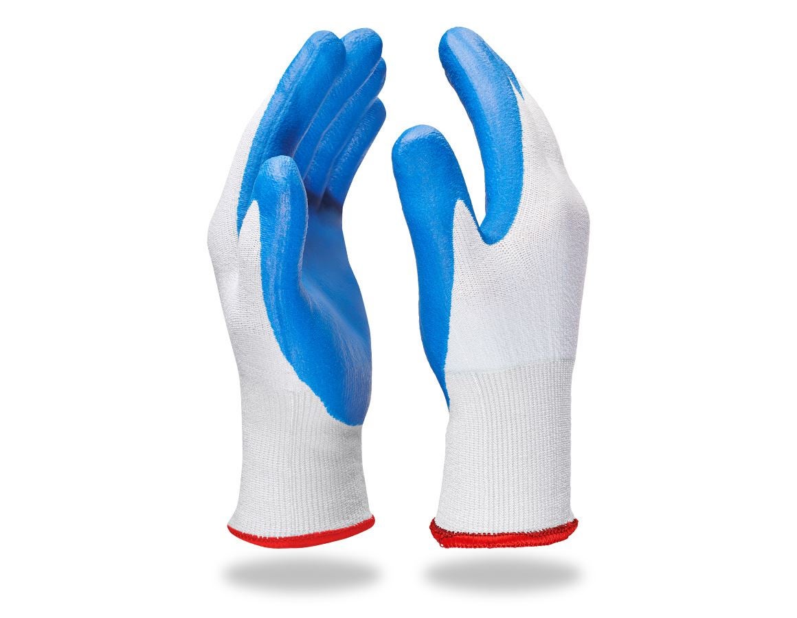 S povrchovou úpravou: Nitrilové rukavice e.s. evertouch cut + modrá/svetlomodrá-melanž