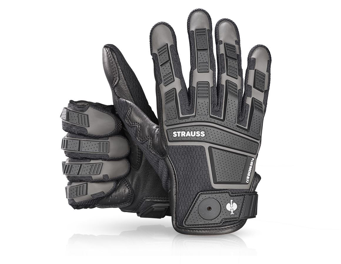 Hybridné: e.s. Montážne rukavice Protect + čierna