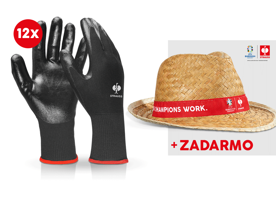 Spolupráce: 12x nitrilové rukavice Flexible + klobúk EURO2024 + čierna