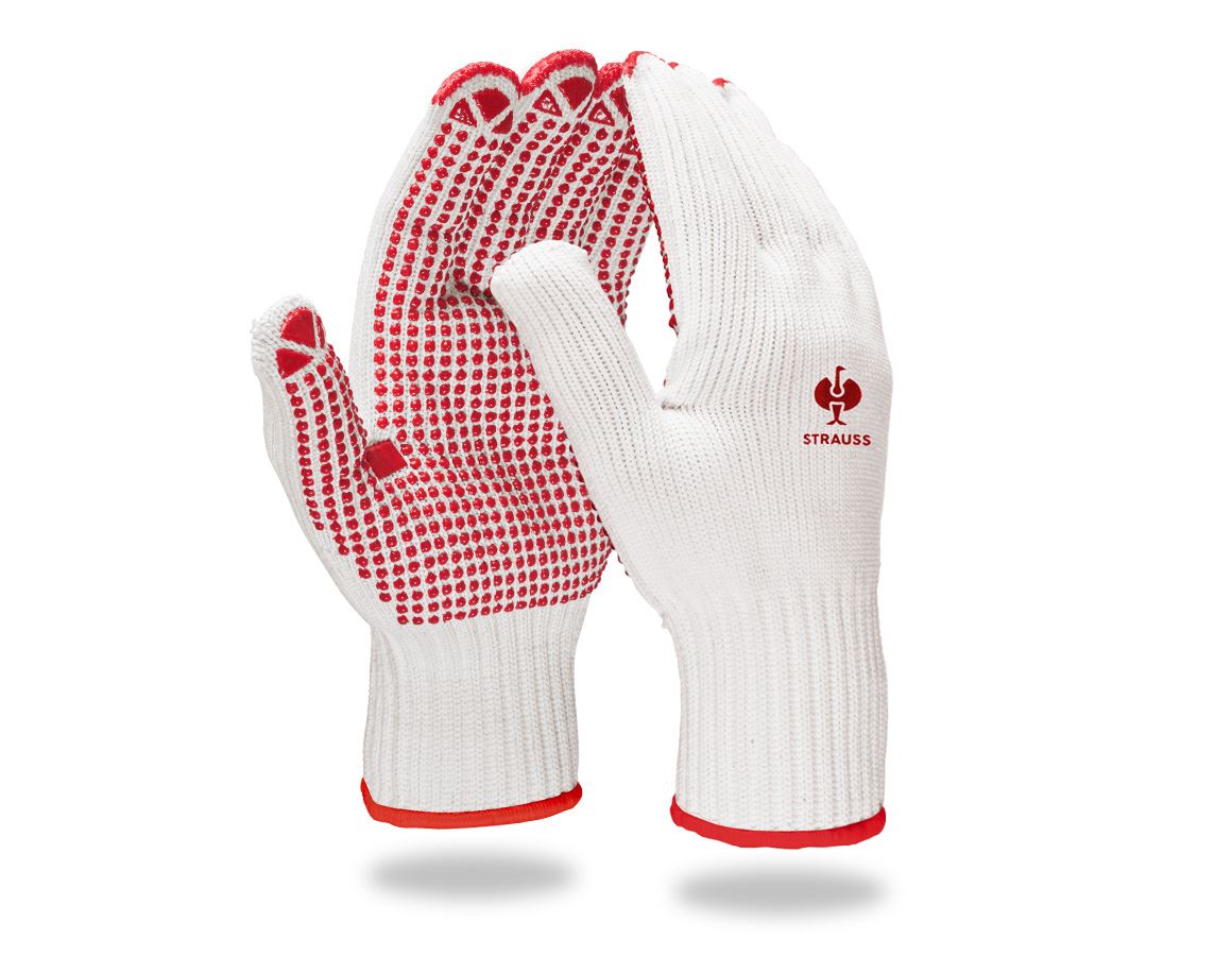 S povrchovou úpravou: Úpletové rukavice z PVC Red-Point + biela