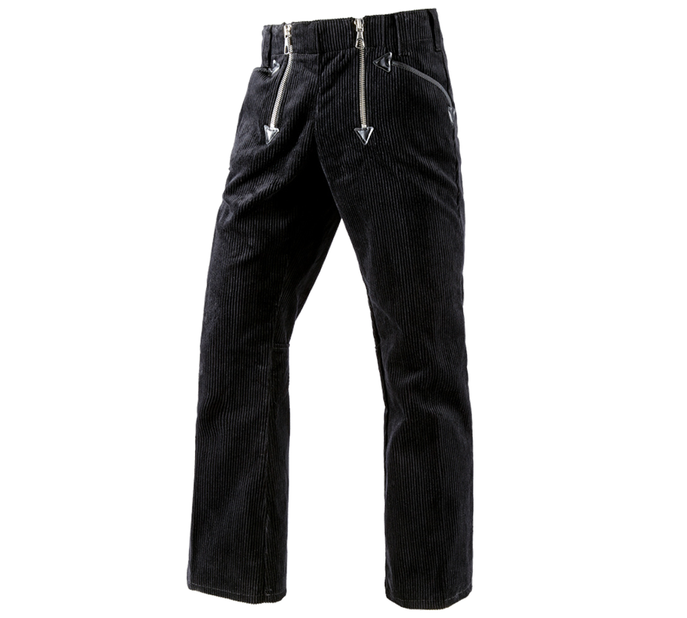 Strechári / Tesári / Pokrývač: Pracovné nohavice e.s. hrubého kordu, rozšíren.65 + čierna