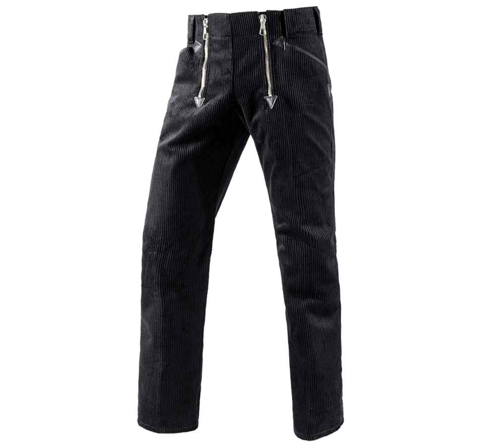Pracovné nohavice: Pracovné nohavice e.s. z hrubého kordu, bez rozší. + čierna