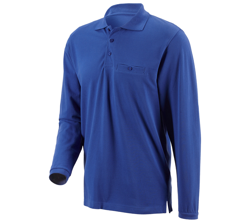 Inštalatér: Polo tričko s dlhým rukávom e.s. cotton pocket + nevadzovo modrá