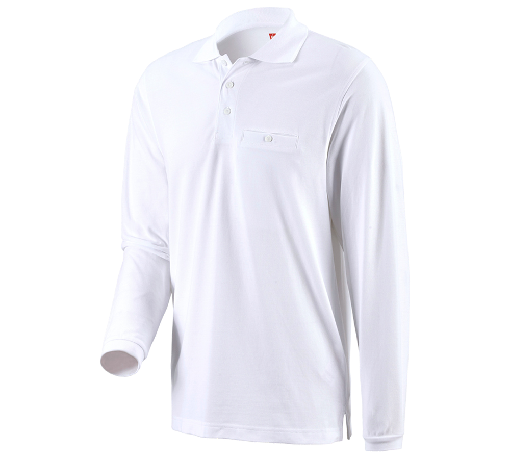 Inštalatér: Polo tričko s dlhým rukávom e.s. cotton pocket + biela