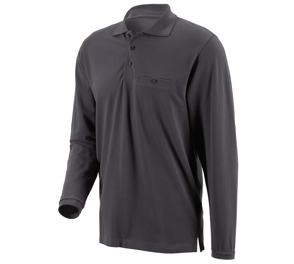 Tričká, pulóvre a košele: Polo tričko s dlhým rukávom e.s. cotton pocket + antracitová