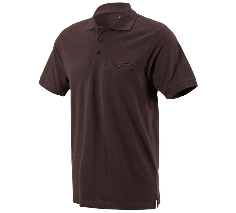 Tričká, pulóvre a košele: Polo tričko e.s. cotton pocket + hnedá