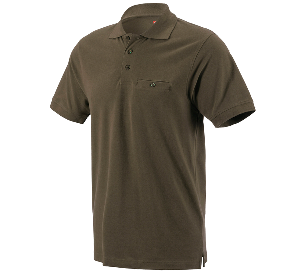 Tričká, pulóvre a košele: Polo tričko e.s. cotton pocket + olivová