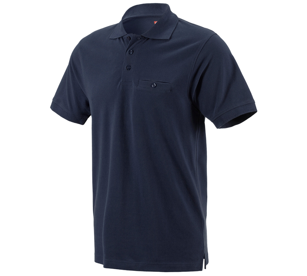 Tričká, pulóvre a košele: Polo tričko e.s. cotton pocket + tmavomodrá