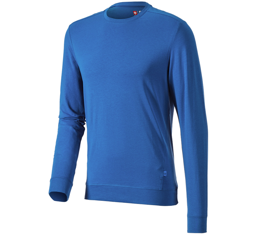 Tričká, pulóvre a košele: Tričko s dlhým rukávom e.s. cotton stretch + enciánová modrá