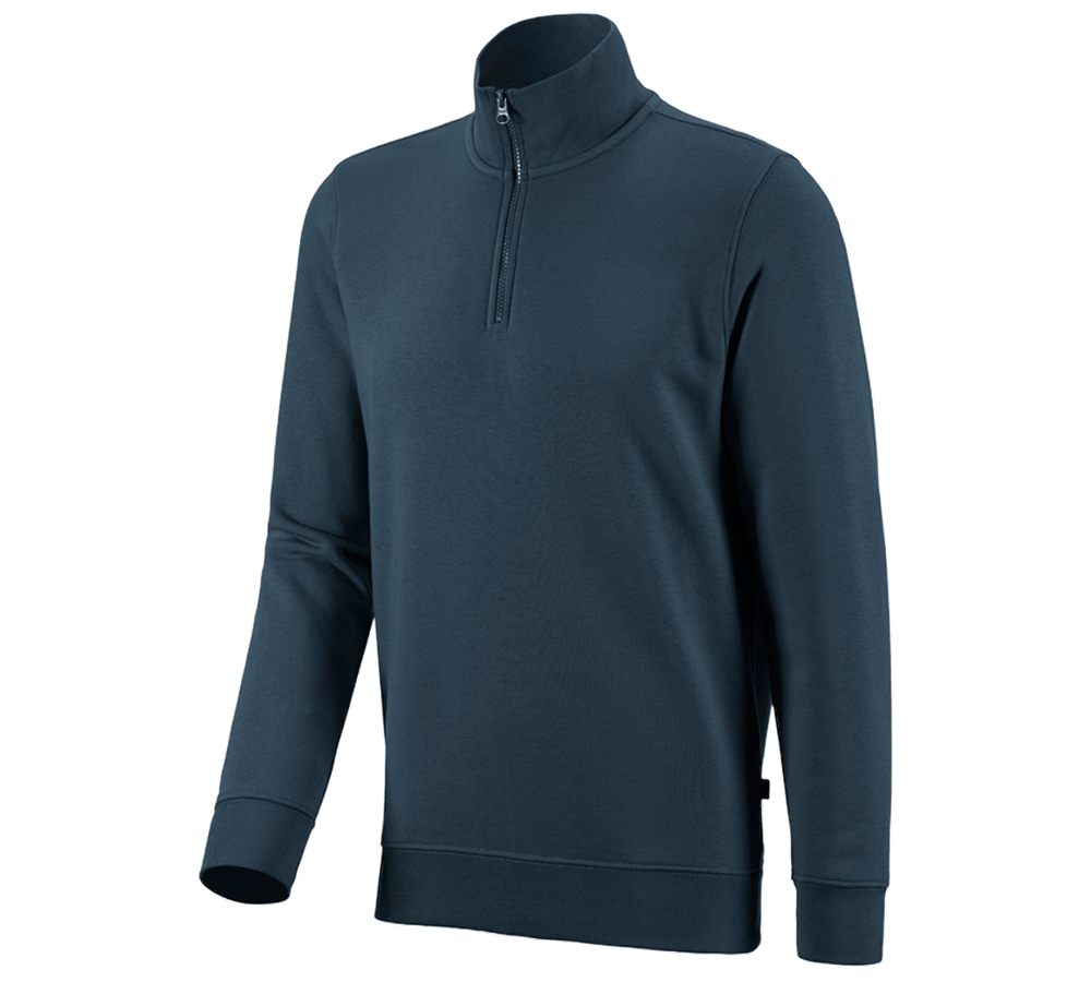 Tričká, pulóvre a košele: Mikina na zips e.s. poly cotton + morská modrá