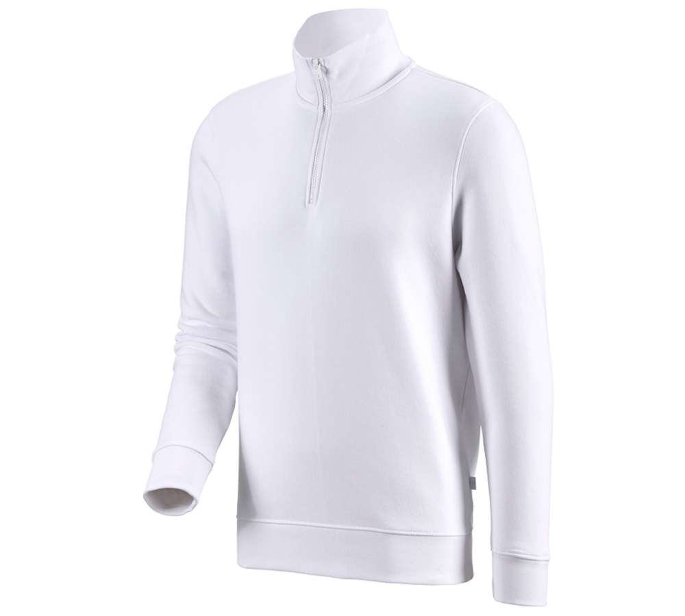 Tričká, pulóvre a košele: Mikina na zips e.s. poly cotton + biela